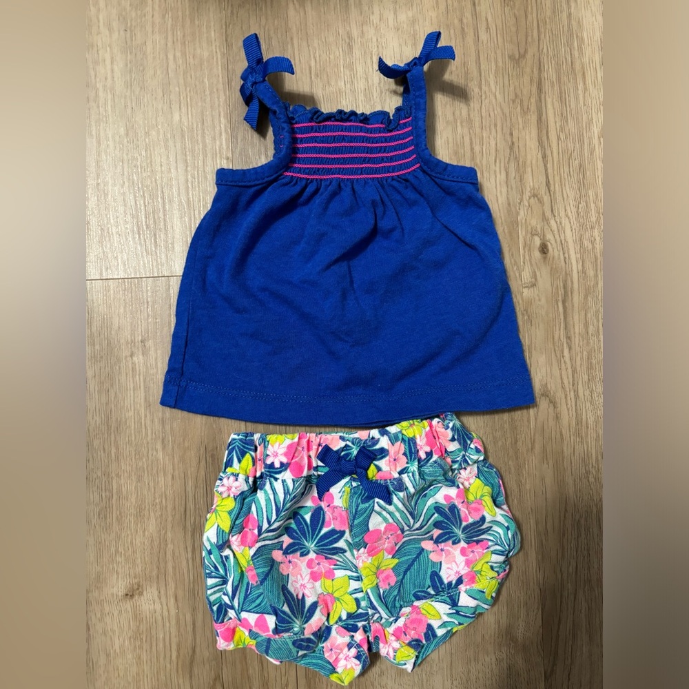 Cute Carters hot pink and blue newborn outfit